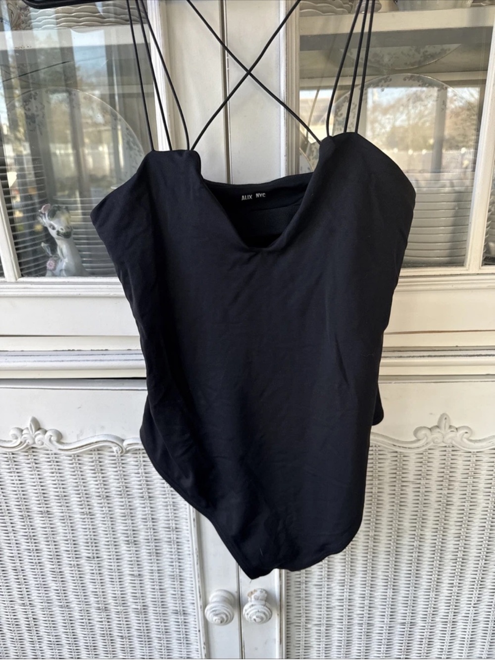 ALIX NYC Bodysuit Black Second-Skin  Size Medium Sleeveless Tank Top Shirt